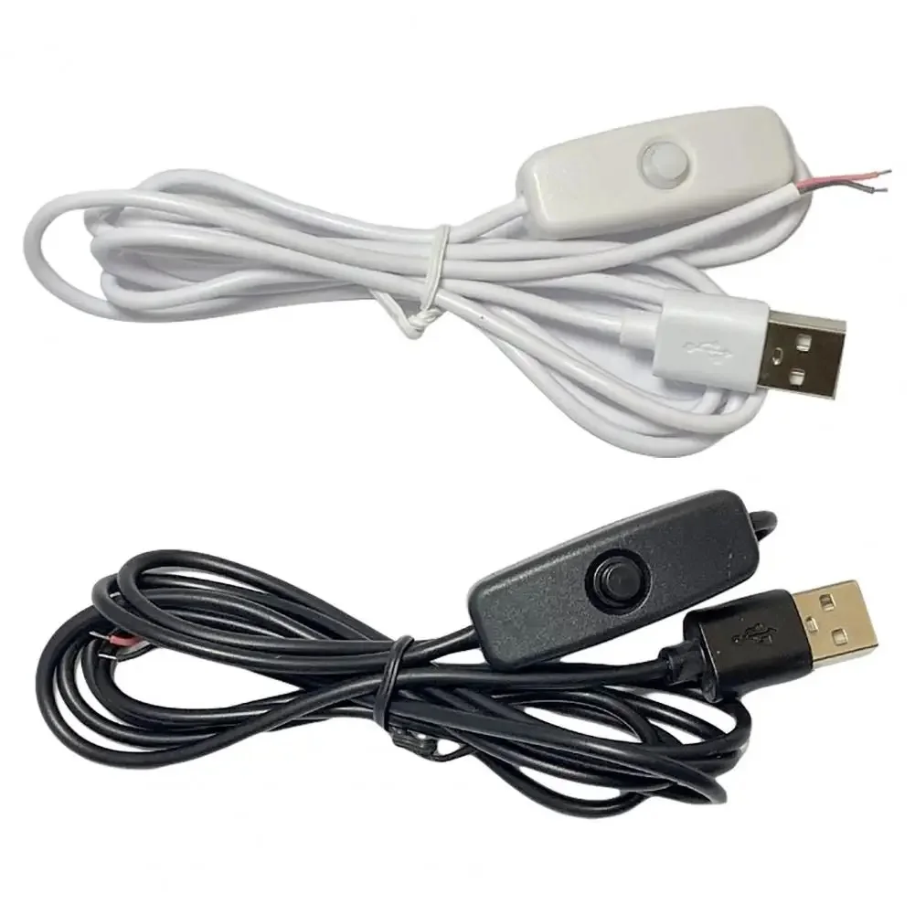 Câble de connecteur USB pour bande LED, interrupteur marche/arrêt, fil électrique, rallonge d'alimentation, lampe, ampoule, bricolage, 1.5m, 5V, 12V