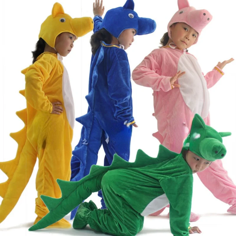 

Children Adult Dinosaur Costume Plush Animal Fancy Dress Cosplay School Show Hats Birthday Party Gift Halloween