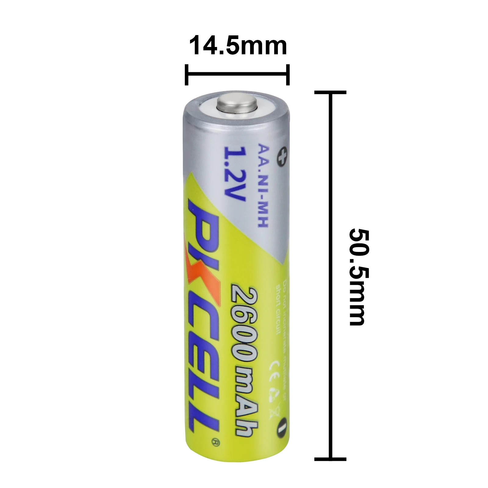 PKCELL 1.2v AA NIMH 2600MAH Rechargeable Batteries 4PCs Original