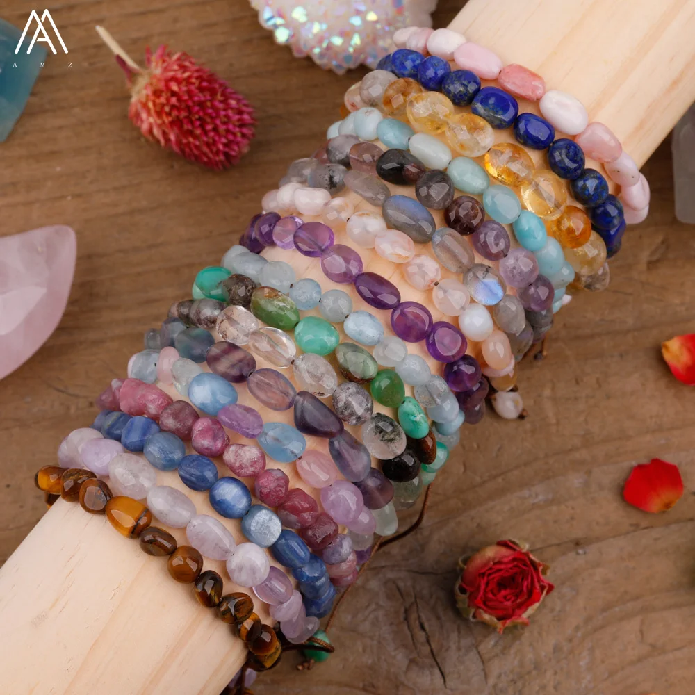 

Gemstone Chip Beads Knot Braided Bracelet Women Fashion Crystal Beads Woven Adjustable Bracelet Luxury Birthday Jewelry Gift