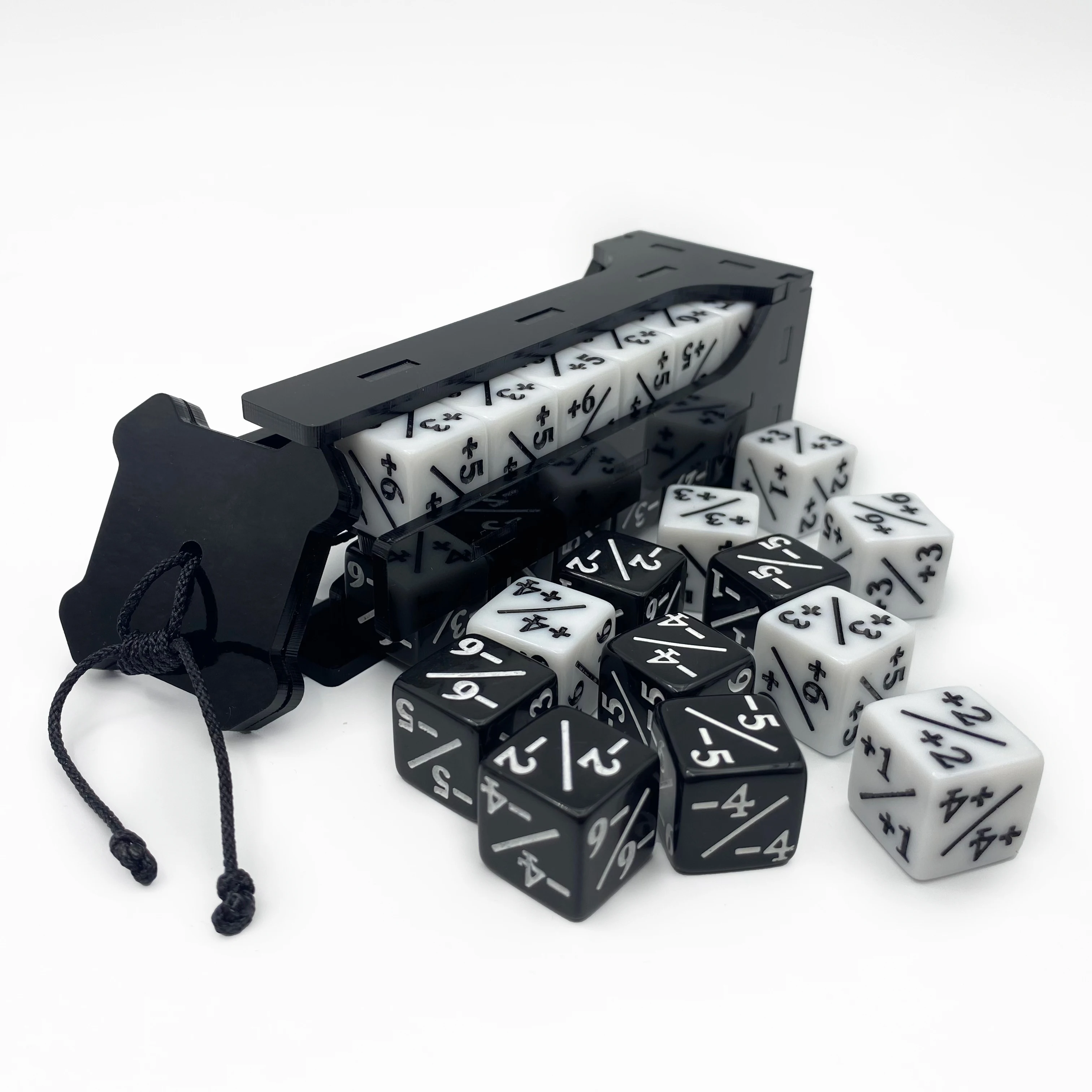 24 PCS MTG Dice WIth Black Box Counter Magic The Gathering Counters Life Tokens Negative Plus, TCG, Card Game Accessories