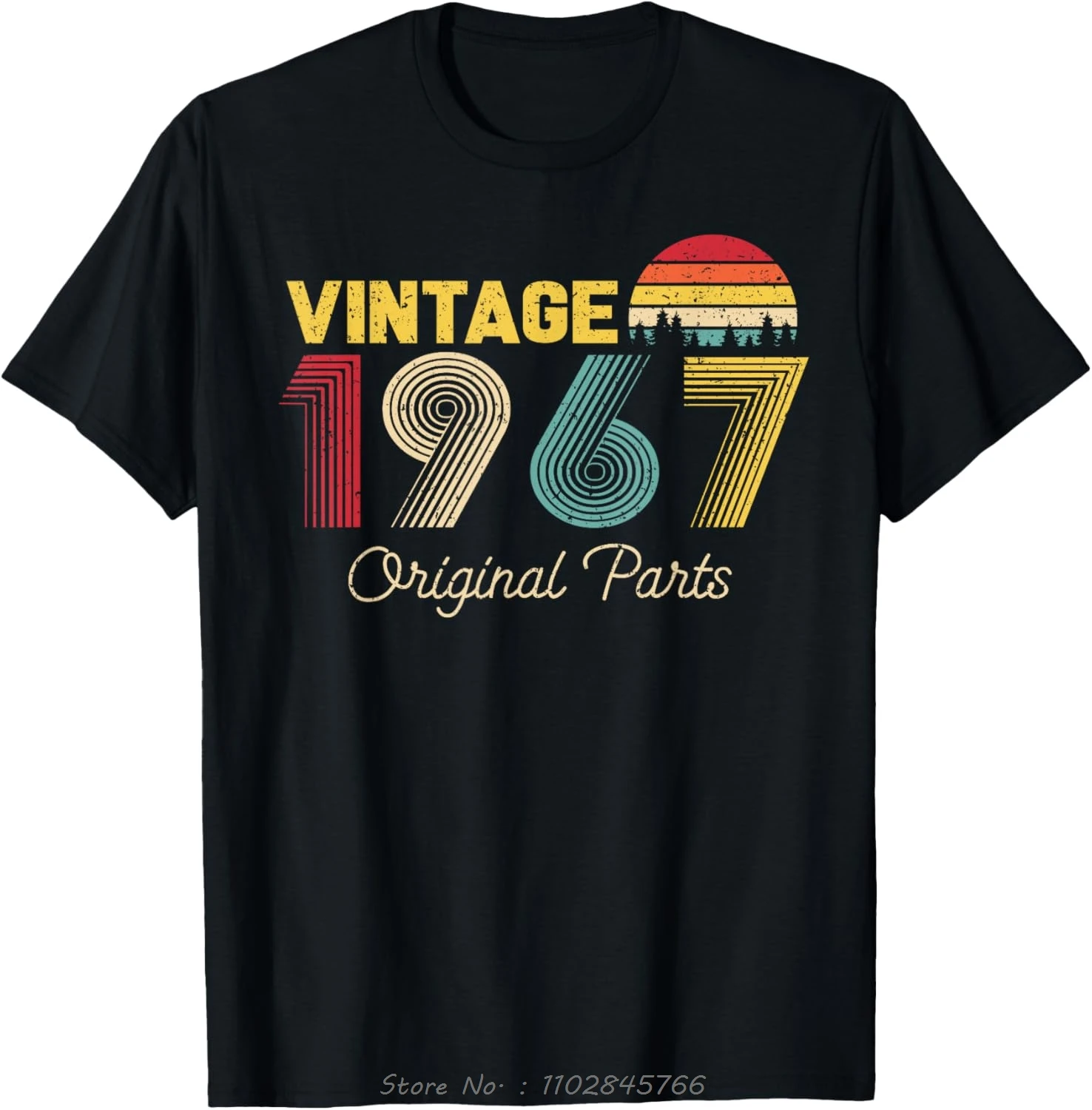 Vintage Men's Oversized Original Parts 1967 Cotton T-Shirt - Cool & Funny Fitness Design