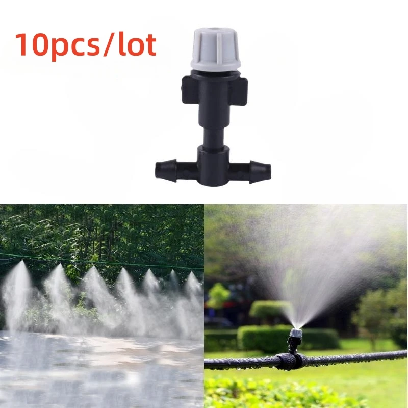 

10PCS Hot Atomizing Micro Nozzle With Screw Connector Watering Cooling Spray Sprinkler Irrigation System Micro Drip Fittings