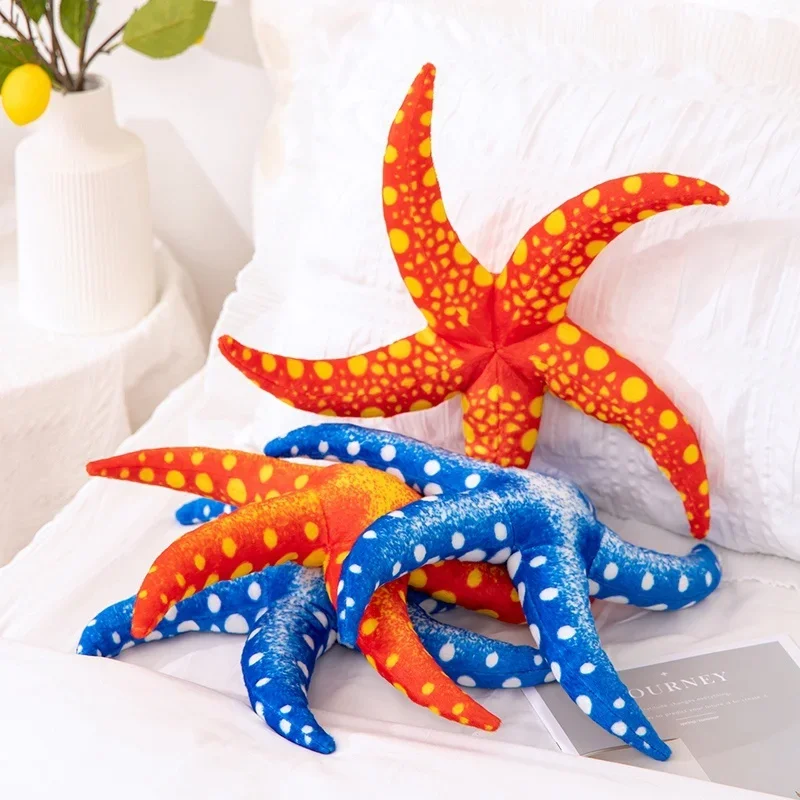 40CM Plush Starfish Pillow Doll Simulation Stuffed Marine Animal Nap Pillow Backrest Cartoon Toy for Birthday Holiday Gift