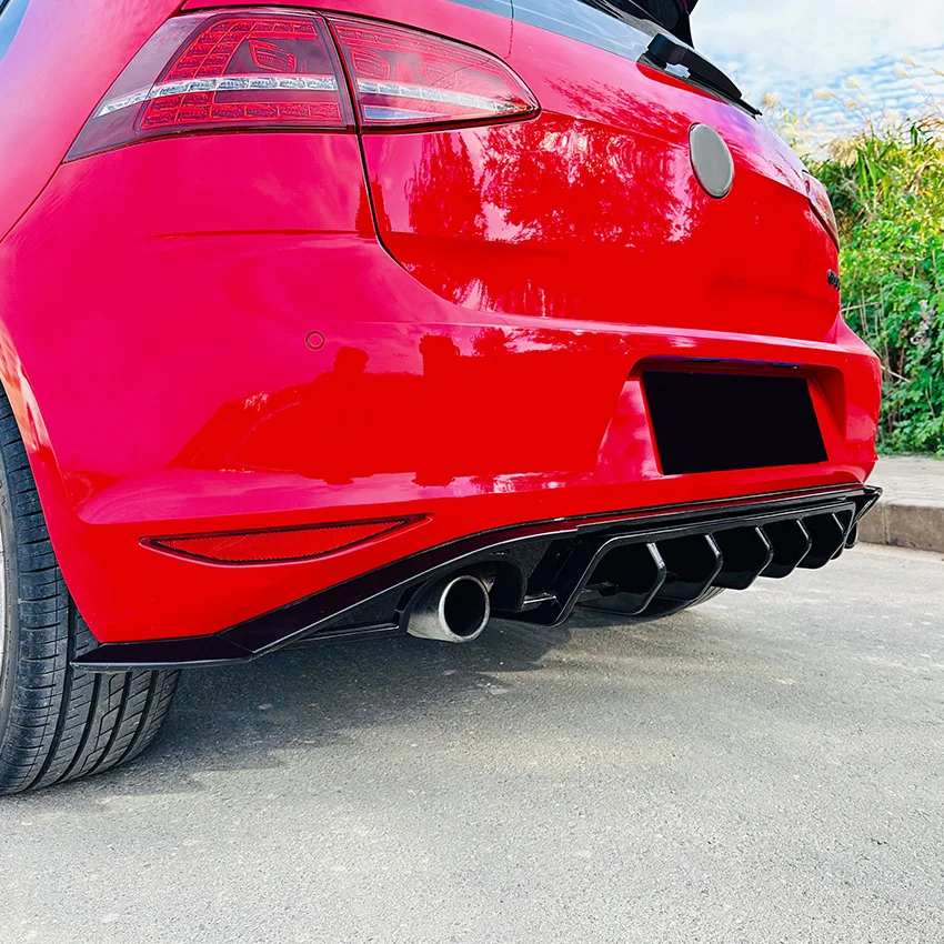 VW 골프 Mk7 GTI GTD Mk7 표준 TDI TSI 2012-2017 리어 디퓨저 스포일러 스플리터 리어 범퍼 가드 커버 리어 립 바디 키트