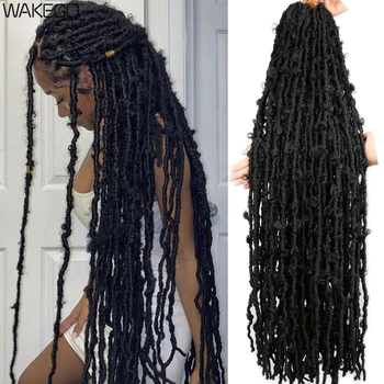 1-9 Packs Locks Extensions Butterfly Faux Locs Crochet Hair Pre Looped Distressed Soft Butterfly Locks Synthetic Braiding Hair 1