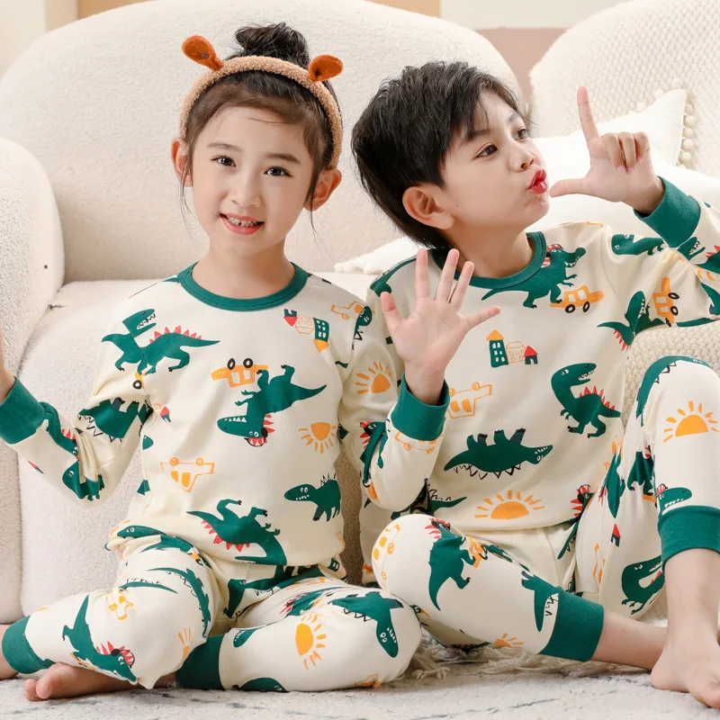 Pijamas de manga larga para bebés, ropa de dormir para niños, conjuntos de  pijamas de algodón para niños de 6, 8, 10, 12 y 14 años, otoño - AliExpress