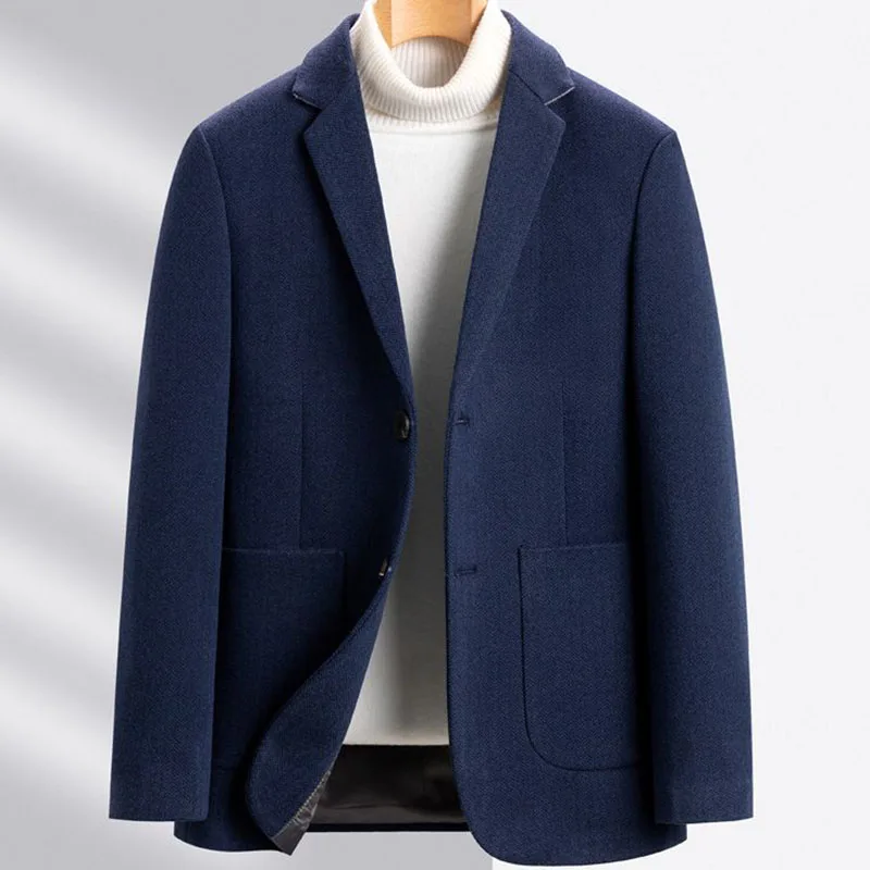 

2023 Autumn Winter Men Casual Suit Coat Business Fashion Handsome Simplicity Workwear Jacket Gentleman Slim Woolen Blazers Coat