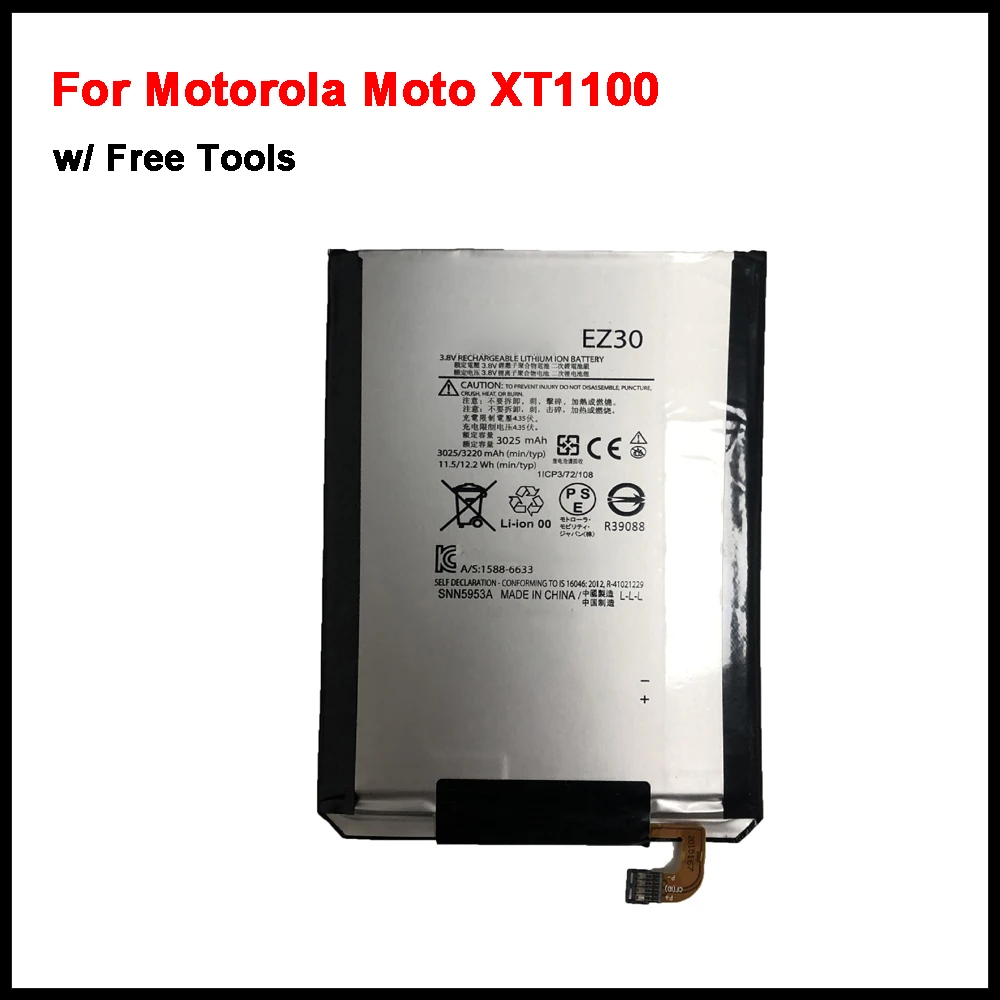 

Battery For Motorola Moto XT1100 XT1103 XT1115 EZ30 SNN5953A For GOOGLE Nexus 6 3025mAh Original Phone Battery+Tracking number