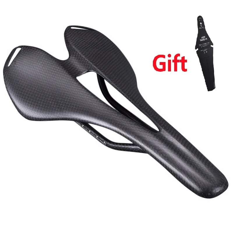Selle De Vélo De Route TOSEEK Ultra-légère En Carbone - Coussin Confort - 200g - Rails 7x9 Mm / 7x7 Mm