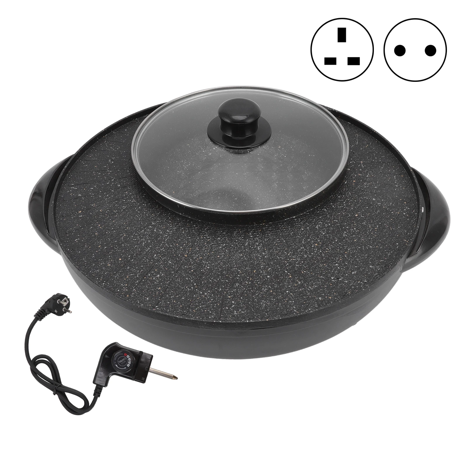 Pot Household Multi-function Electric Hot Pot Non-stick Electric Grill Rotisserie Rotisserie Pan Frying Shabu Electric Pot 6