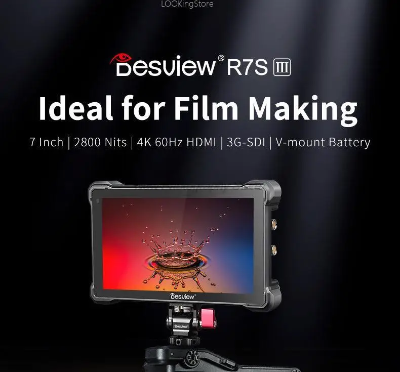 Destview R7S III R7III 7Inch 4K Monitor On Camera 3D LUT Touchscreen Field Monitor 4K SDI HDMI-compatible 2600nits DSLR