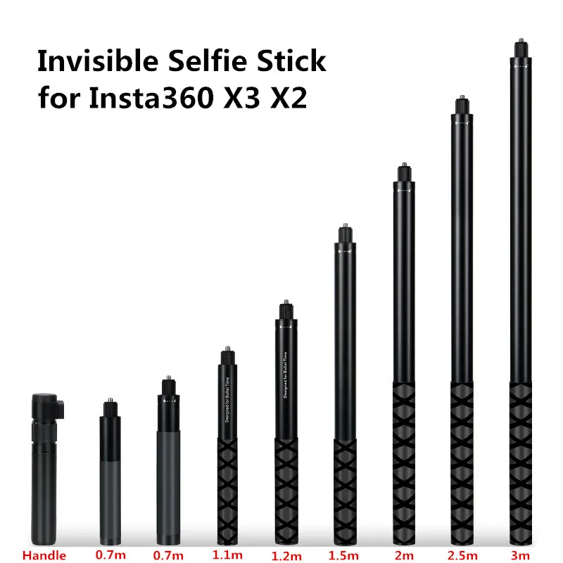 Selfie Stick Invisibile Per Insta360 X3 X2 Selfie Stick Bullet Time Bundle Maniglia Per Insta360 Accessori Per Fotocamere Panoramiche Dji