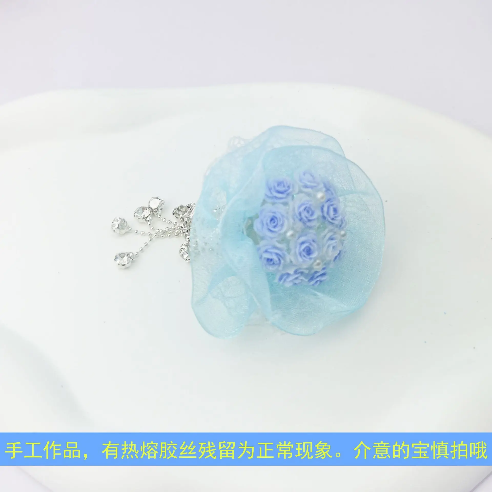 Trendy Blue DIY Handmade Bead Pens with Acrylic Craft Spacers - Chinese Style Accessories