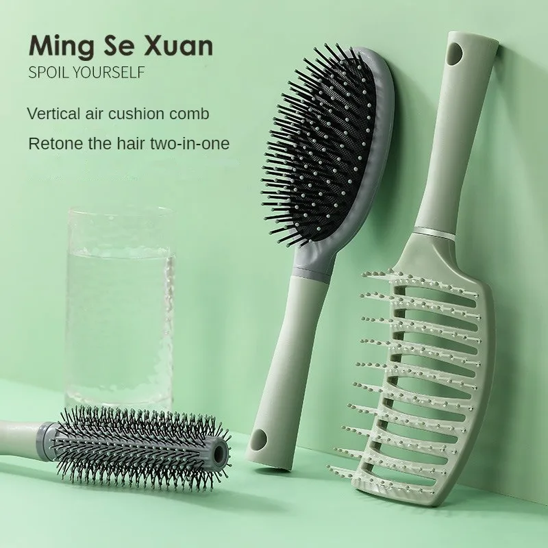 Hairdressing Fluffy Hair Comb Curly Hair High Cranial Top Hollow Massage Big Curved Comb Wide Tooth Large Plate Comb Beauty Tool dental tooth extraction tool kit pneumatic forceps painless stright curved root elevator dentist automatically instrument