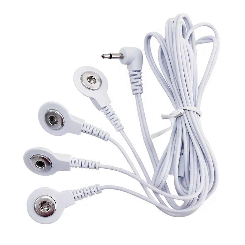 2/4 Way 3.5mm Button Tens Acupuncture Massager Electrical Nerve Muscle Stimulator Electrode Cable Line Wire for Electrode Pads muscle stimulator massage tool electrode lead wires muscle massager