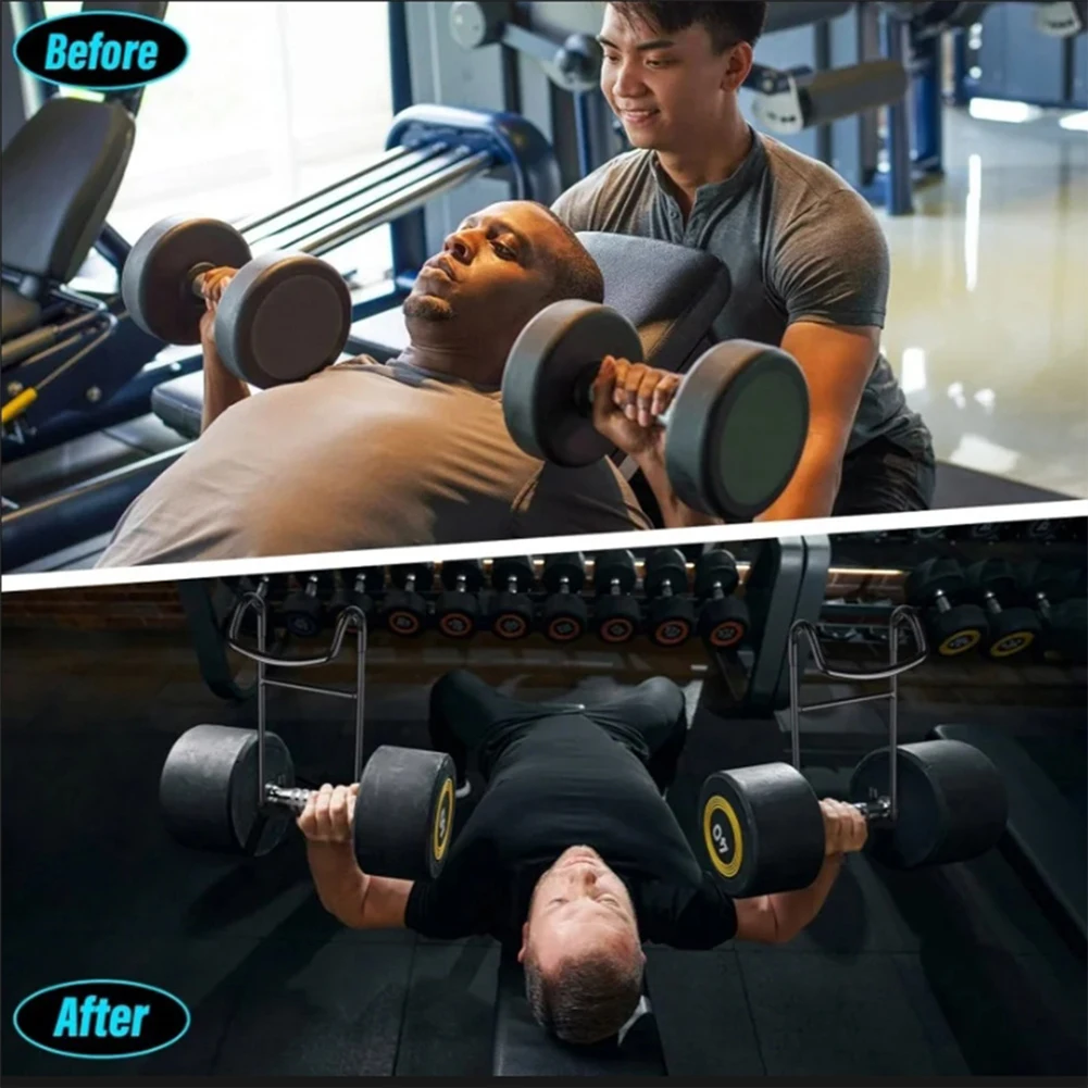 Description Picture 6 of itemDumbbell Spotter Hooks Hangers Heavy Power Dumbbells Rack Attachments for Dumbbell Bench Press Hold Up 225LB Safety Connector