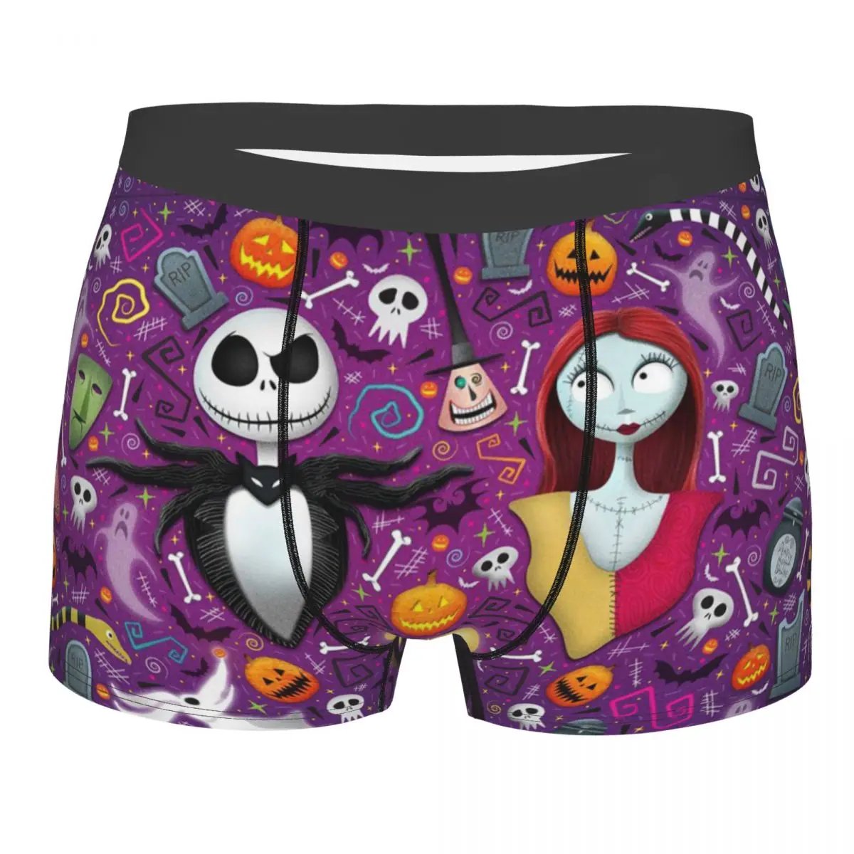 

The Nightmare Before Christmas Underwear Men Print Custom Halloween Tim Burton Boxer Briefs Shorts Panties Soft Underpants