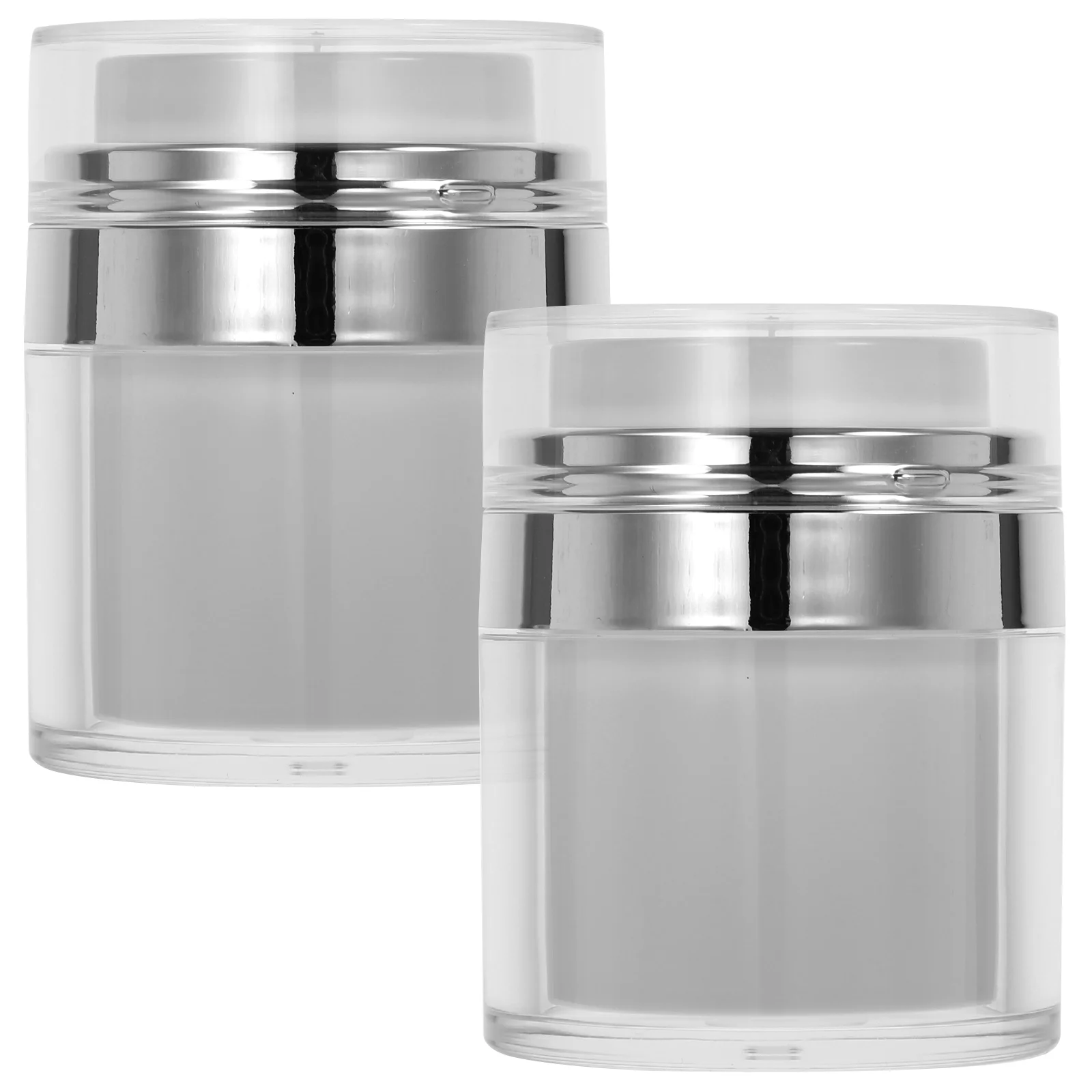 

2 Pcs Press Cream Jar Sub Bottle Airless Lotion Container Face Wash Travel Pump Package Organizer Multipurpose