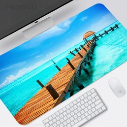 Enhanced Blue Sky Beach Custom XL Gaming Mouse Pad - Large HD Design, Soft Anti - Slip Natural Rubber Mat - Size 900x400x2 mm (4)