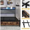 Queen Size Bed Frame with Storage Headboard and Charging Station, 4 Storage Drawers, LED Lights, Metal Support, Bed Frame 5