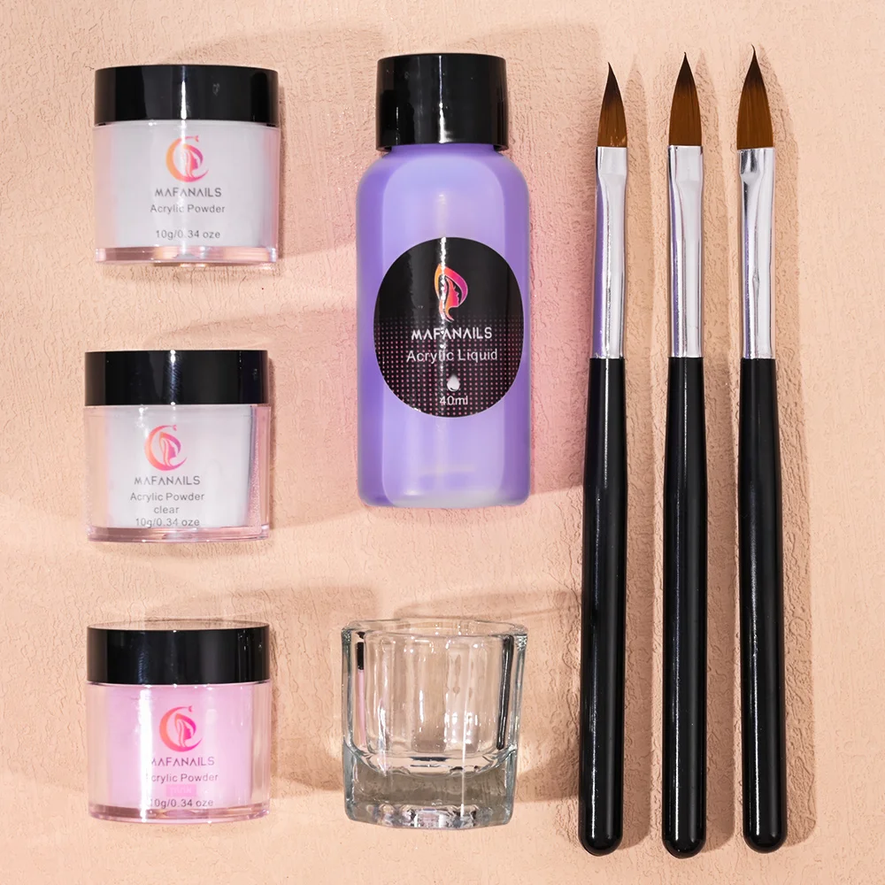 Acrylic Nail Kit With UV Light and Acrylic Powder Manicure Set No With  Acrylic Liquid Nail Glitter Powder Acrylic Brush Tool Kit - AliExpress