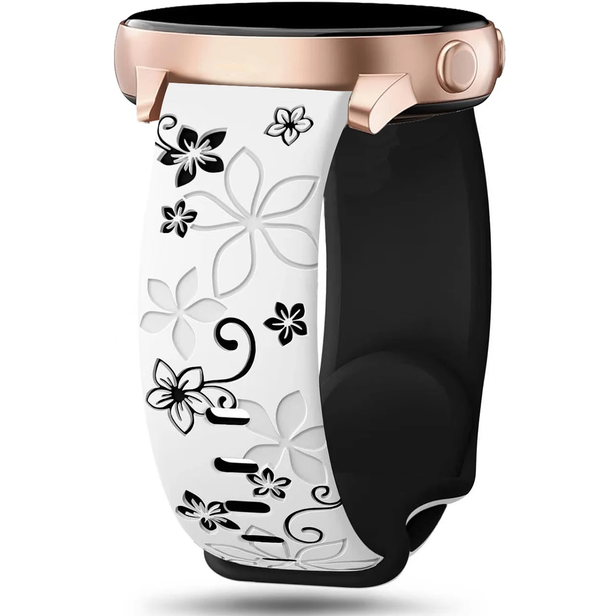 Elegant Women's Floral Soft Silicone Wristband - 20mm Universal Strap