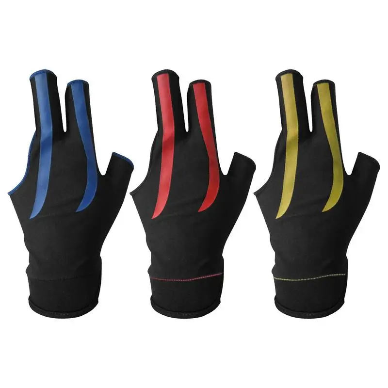 Pool Glove Non slip Adjustable 3 Fingers Pool Gloves Breathable Billiard Shooters Snooker Cue