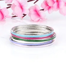 

Authentic 100% 925 Sterling Silver Shining Heart Clear Crystal Charm Original Bracelet for Christmas Gift