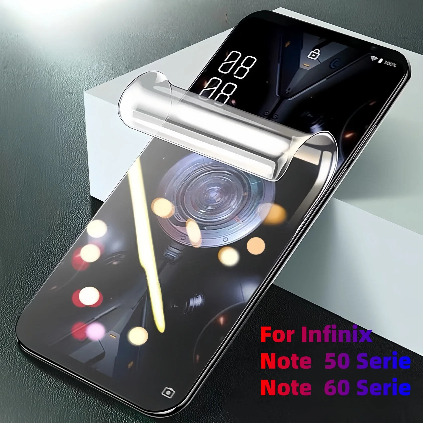 Dual-Pack Flexible Hydrogel Screen Protector [Non-Glass], Durable Soft TPU