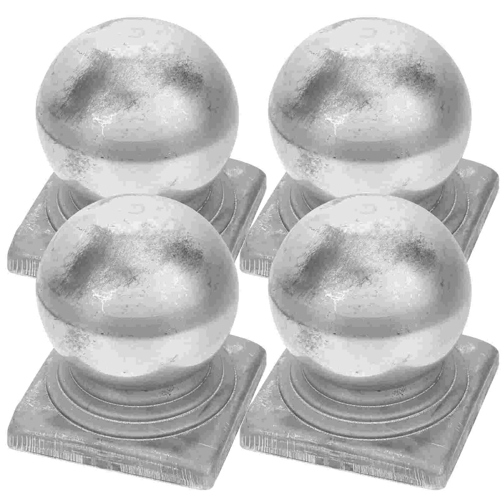

4pcs Fence Post Caps Metal Fence Caps Ball Shaped Post Caps Fence Protector