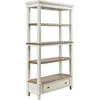 Stylish French Country Realyn Bookcase - 75" in Height, Chipped White Finish, and a Drawer for Added Storage 1