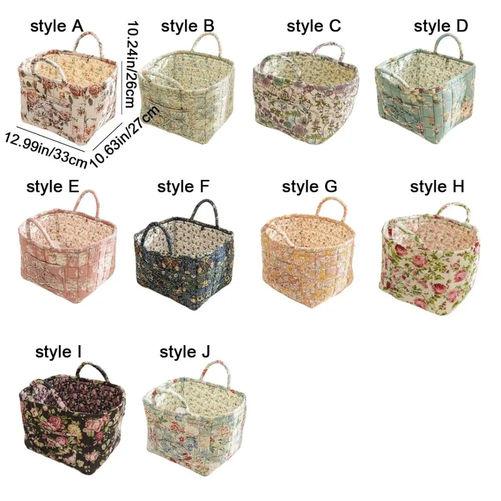 Pastoral Style Fabric Storage Basket Stackable Washable Sundries Storage Organizer Foldable Underwear Debris Organizing Frame 6