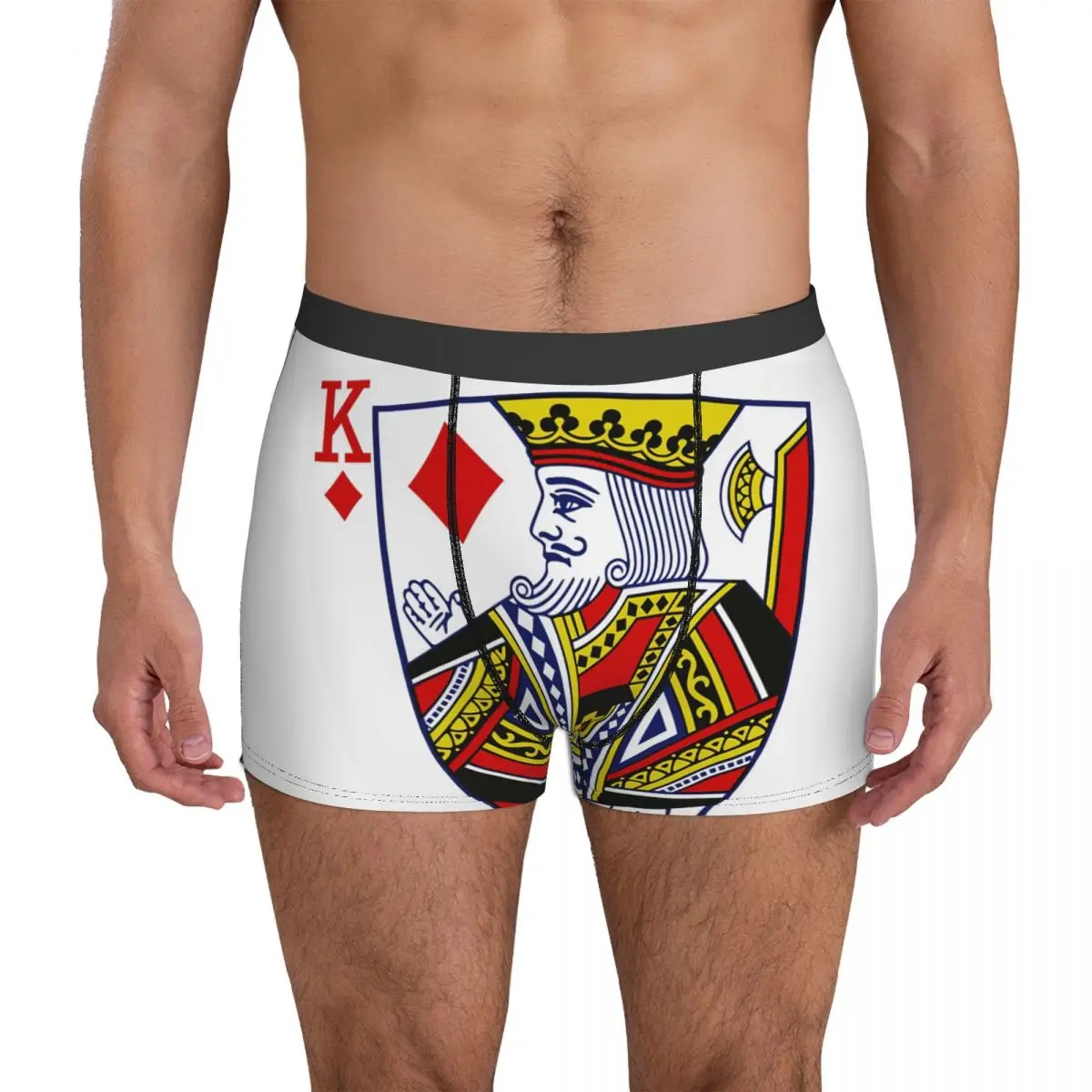 King Of Diamonds Playing Card Underpants Breathbale Panties Male Underwear Print Shorts Boxer Briefs