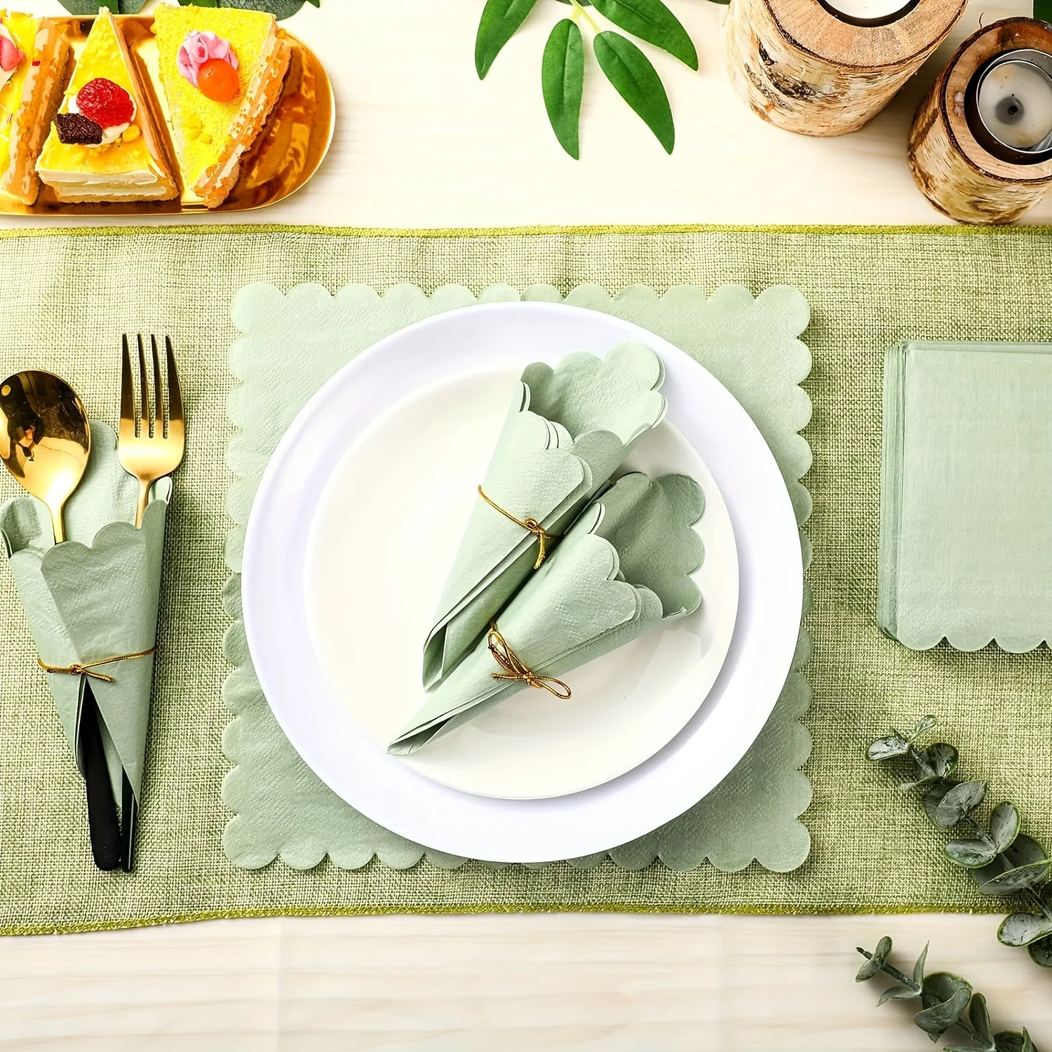100Pcs 25X25cm Paper Napkin Flower Side Soft Handkerchief Square Table Napkins for Romantic Wedding Birthday Christmas