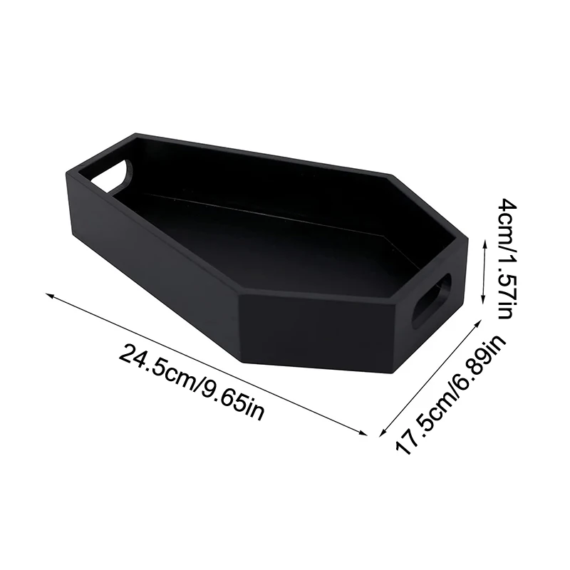 Coffin Shape Black Tray Storage Box Gothic Home Wood Tray Halloween Decoration Birthday ChristmasThanksgiving Day Present Gift 6