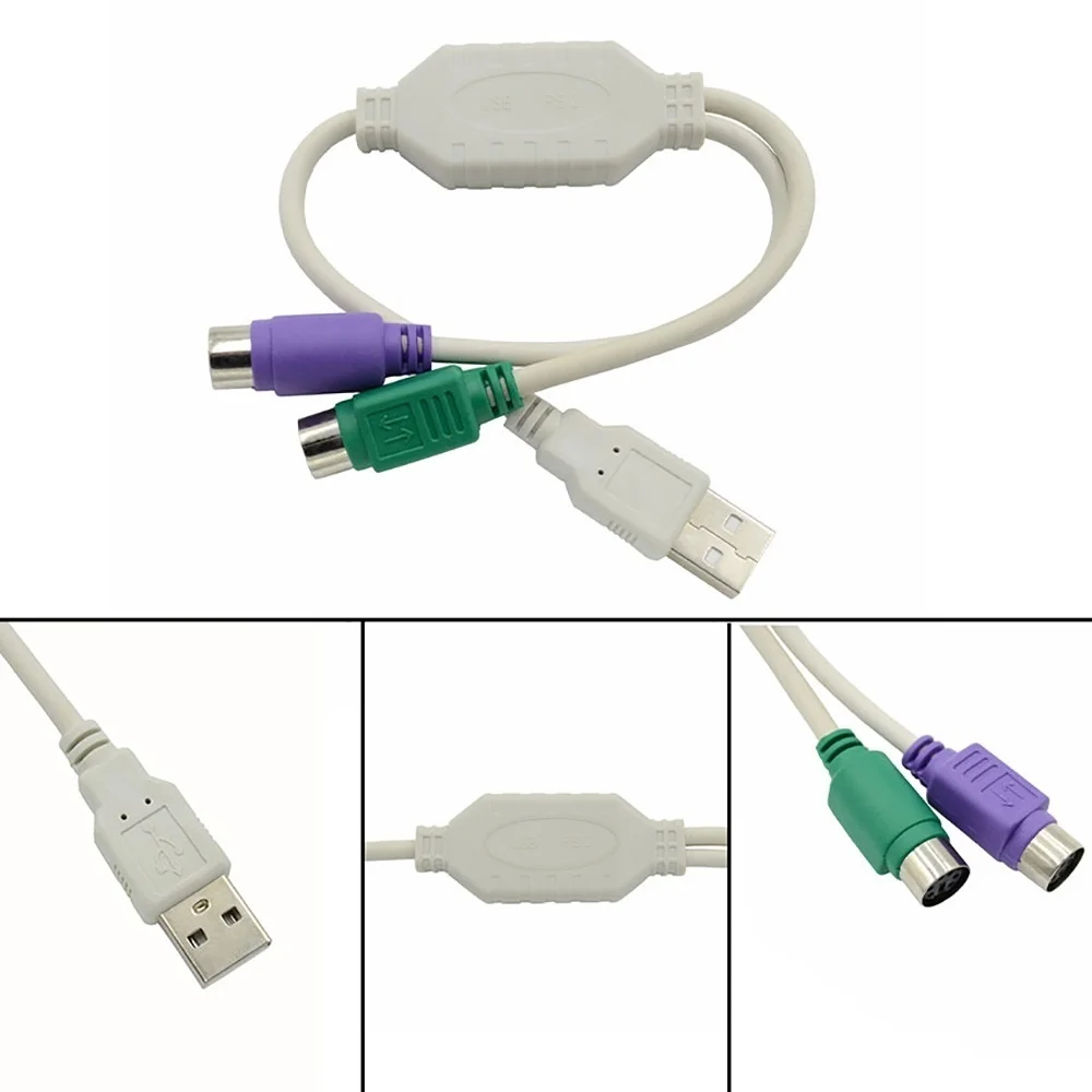 PS2 Female to USB Male Converter Cable Adapter Cord for Keyboard PS 2 Female to USB Male Connector