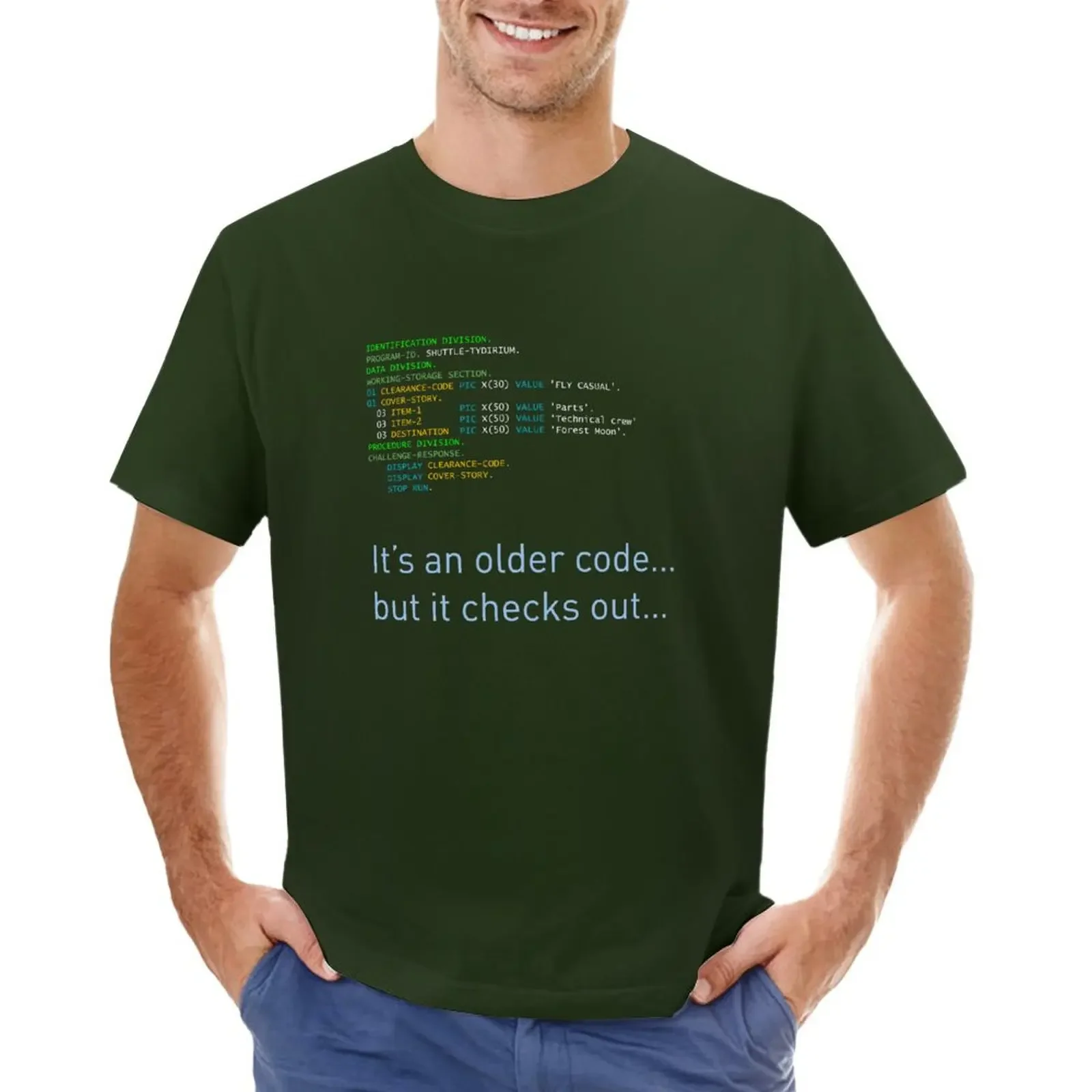 

Older Code T-shirt korean fashion oversizeds black t-shirts for men