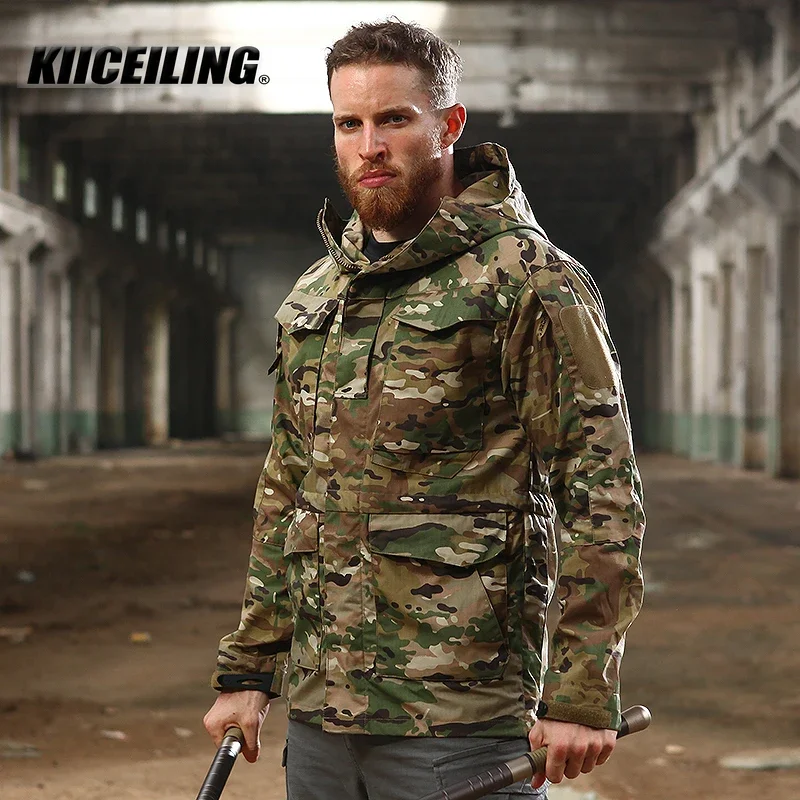 KIICEILING M65 Camouflage Tactical Jacket For Men Waterproof