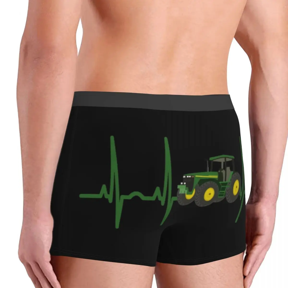 Custom Fashion Heartbeat Tractor Design Boxers Shorts Panties Male