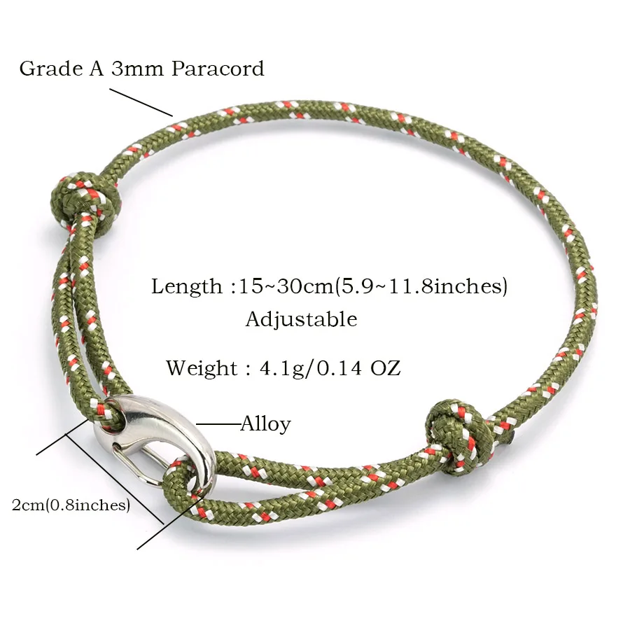 Paracord Adjustable Surfing Bracelet for Men