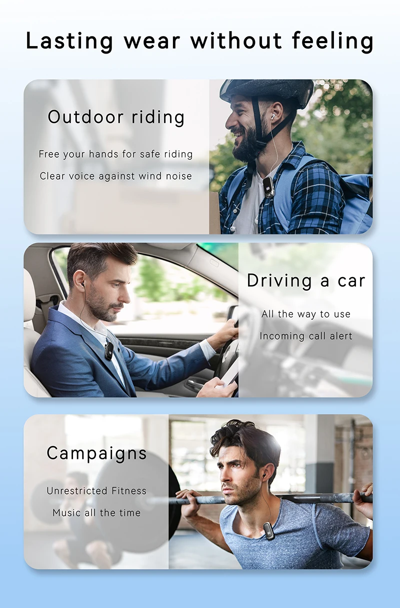 New Lavalier Business Bluetooth Headphone Talk/Music Time 20 Hours,LED Digital Display,Noice Cancelling Wireless Earphone