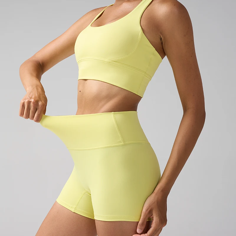 Women's Sports Yoga Shorts with High Waist, Hip Lift, Fitness, Running, Cycling, 3-point Shorts, Quick Drying Women's Yoga Short 1