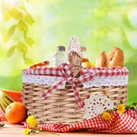 Wicker Storage Basket Premium Fruit Willow Weaving Blanket Simple Snacks Hand-woven Food Handheld 2