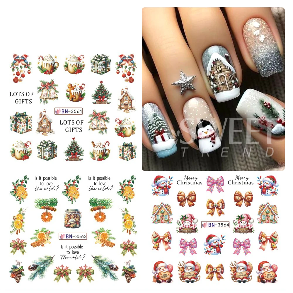 24 Design Halloween Nagelaufkleber Wassertransfer Aufkleber Cartoon Kürbis Geist Schneeflocke Nagelschieber für Weihnachtsmaniküre Dekor – Detail 8