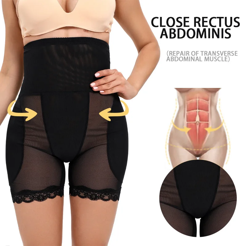

Shaping Pants Black High Waisted Style Tich Crotch Sponge Pad Tight Abdomen Pants Tight Abdomen Lifted Buttocks Pants