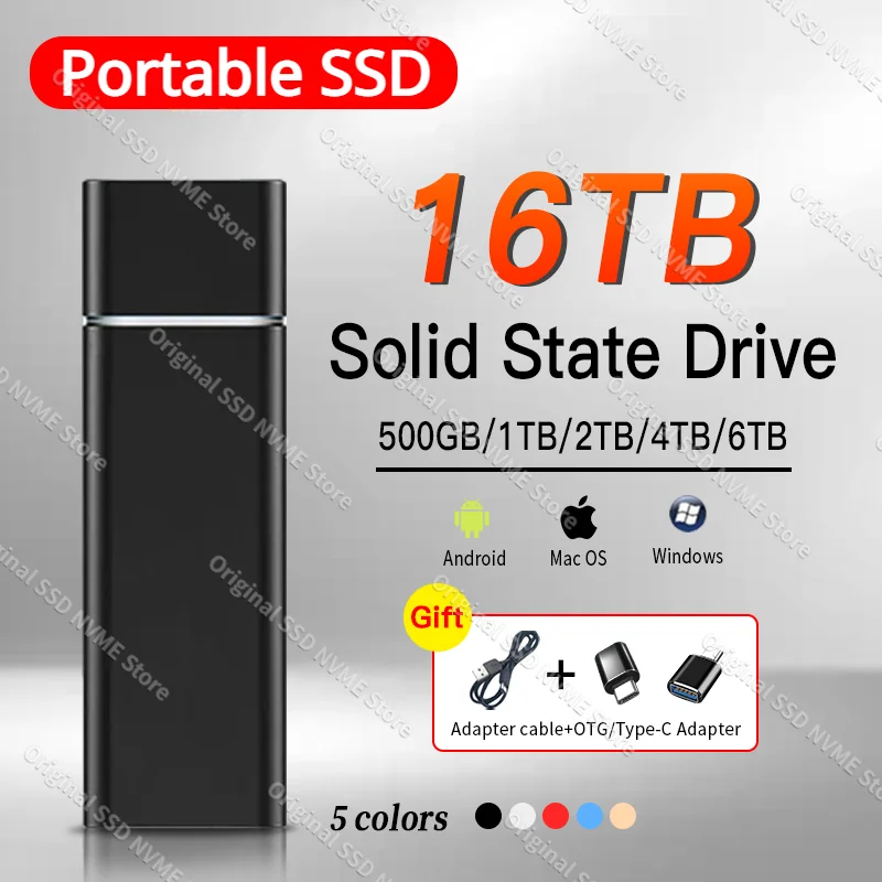 

New Portable SSD 1TB 2TB 4TB External Solid State Drive USB 3.1 Type-C Mobile hard drive Storage Device for Computer Laptop Mac
