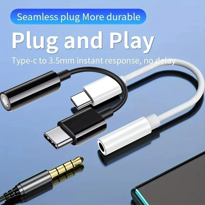 Type C To 3.5mm Aux Cable Adapter USB Type C 3.5 Jack Earphone Adapter Converter For iPhone 15 14 Pro Samsung Galaxy S24 Xiaomi type c to 3.5mm adapter
