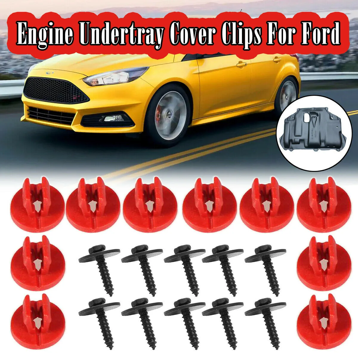 

Premium Undertray Cover Clips for Ford Focus Easy to Install, Enhanced Protection Fits Focus II, C Max, MK3, and More