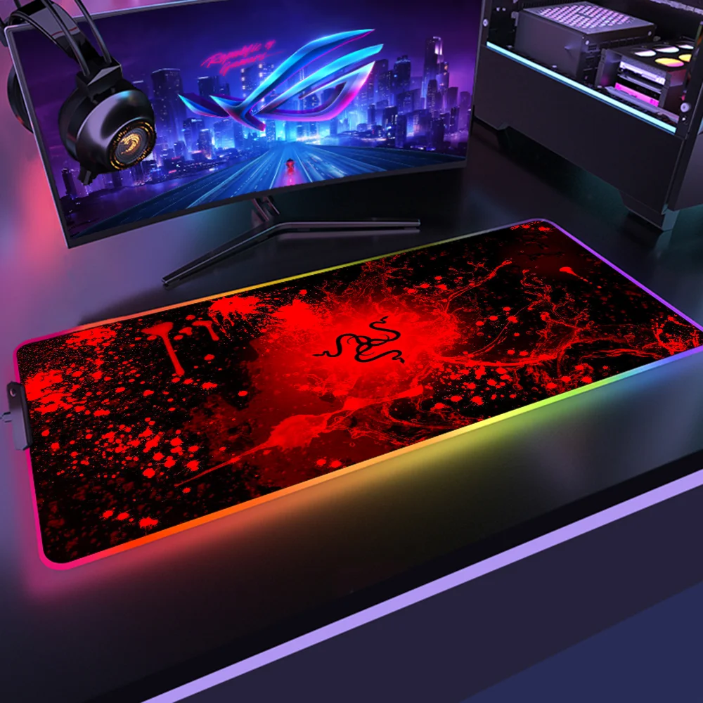 

Mousepad Gamer Razer Game Mats RGB Pad Mouse Desk Mat Mause Extended Desktop Accessories Gaming Large Pc Xxl Deskmat Anime Pads